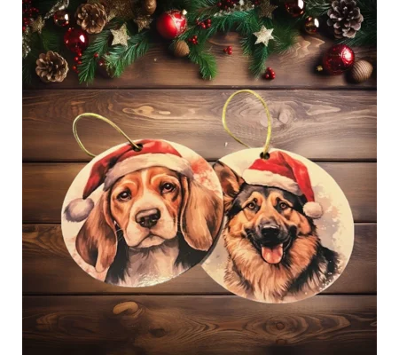 Wooden Christmas Dog Bauble ~ Multiple Dog Breeds