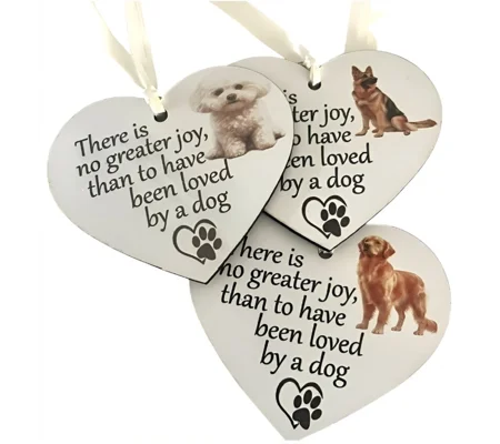 Love of a Dog Wooden Heart Many Breeds to Choose From