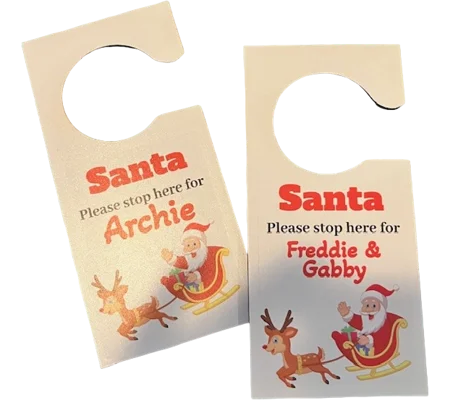 Personalised Santa stop here door hanger