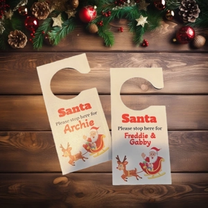 Personalised Santa stop here door hanger