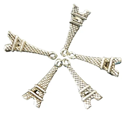 5 x Eiffel Tower Paris France Metal Charms