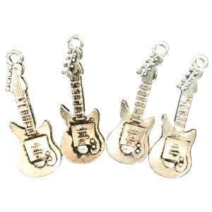 Electric Guitars Metal Charms x 4