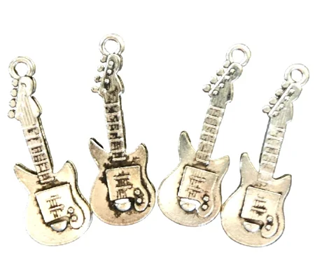Electric Guitars Metal Charms x 4