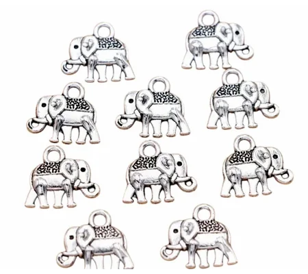 Elephant Metal Charms x 5
