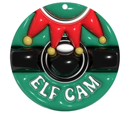 Naughty Elf Cam Christmas Bauble