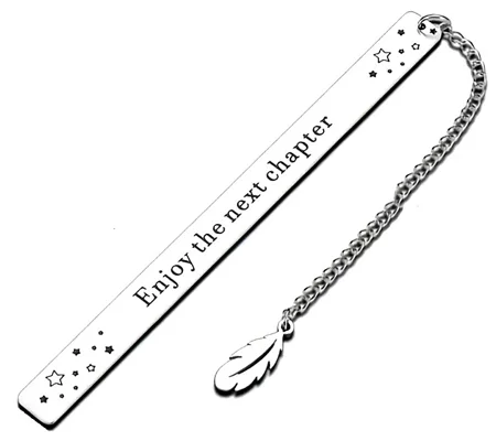 Bookmark Enjoy the next chapter with chain and feather charm