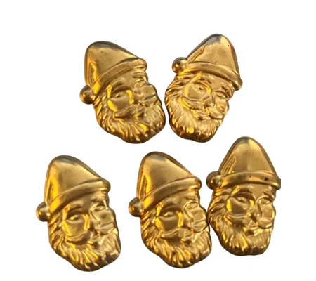 5 x Metal Father Christmas Card or Cake Embellishments