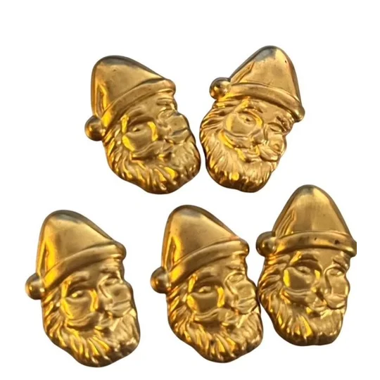 5 x Metal Father Christmas, Santa Clause, Cake or Card Embellishments. 
Buttons and bows Kettering Northamptonshire