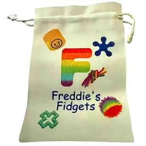 Personalised fidget toy bag Buttons and bows Kettering Northamptonshire