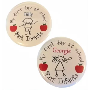 Personalised first day at school badge
Buttons and bows Kettering Northants