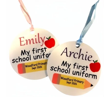 My First School Uniform Hanger Tag Personalised 8cm