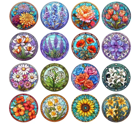Flower Design Suncatchers, Various Designs