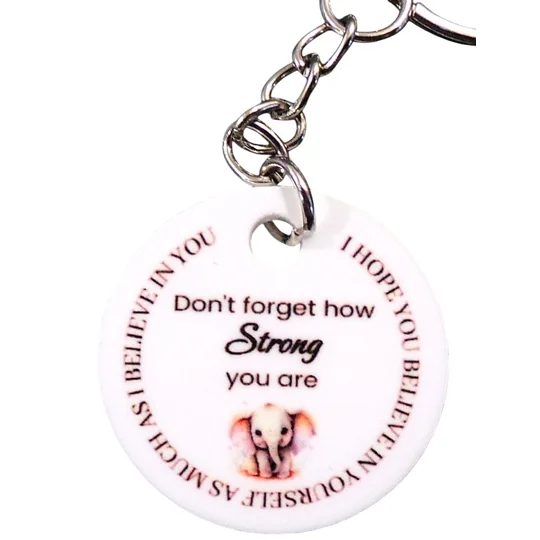 Dont forget how strong you are keyring with elephant
Buttons and Bows Kettering Northamptonshire