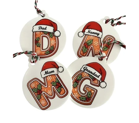 Personalised Alphabet Gingerbread Christmas Bauble