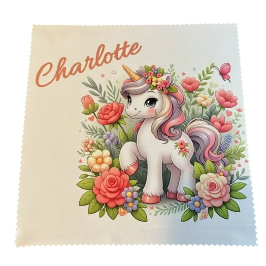 Personalised glasses cleaning cloth x 
unicorn kettering northamptonshire