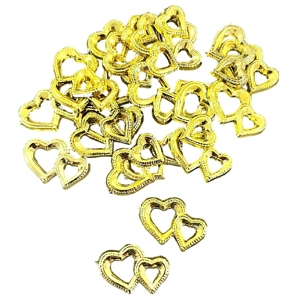 10 x Gold Intertwined Heart Embellishments 2cm x 2.5cm