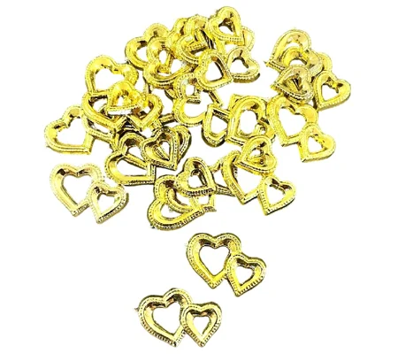10 x Gold Intertwined Heart Embellishments 2cm x 2.5cm