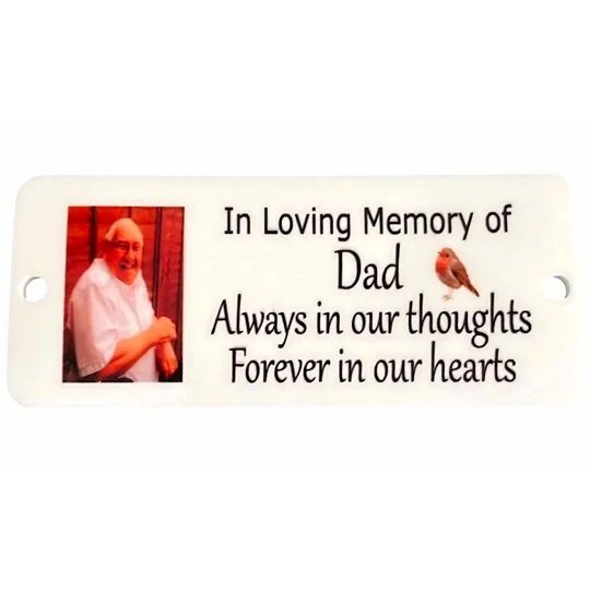 Personalised Memorial plaque kettering buttons and bows