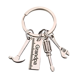 Grandpa Metal Keyring with DIY tools