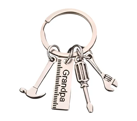 Grandpa Metal Keyring with DIY tools