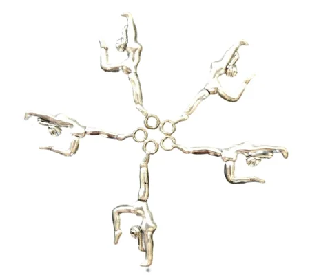 5 x Gymnast Gymnastic Metal Charms