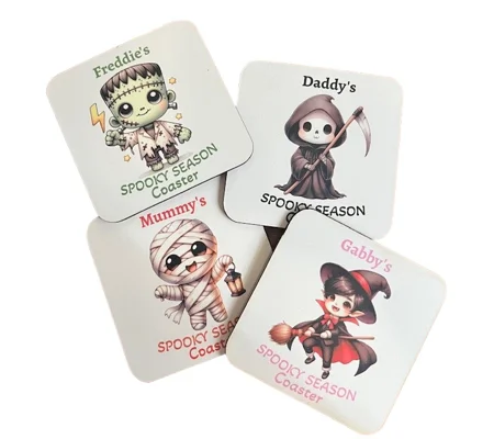 Personalised Halloween Coasters ( Set of 4 )