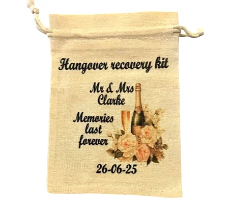 Personalised Hangover Recovery Kit Bag