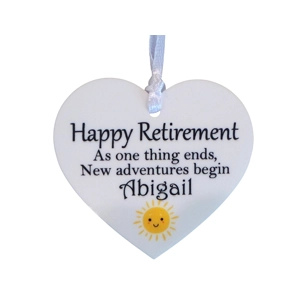 Personalised Happy Retirement - Heart Sign