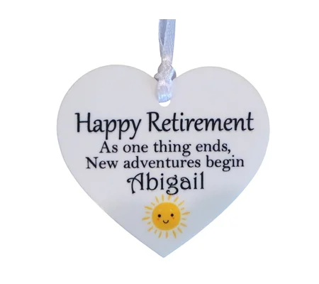 Personalised Happy Retirement - Heart Sign