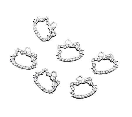 5 x Hello Kitty Metal Pendant Charms