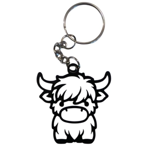 Highland Cow Keyfob Keyring with Chain
