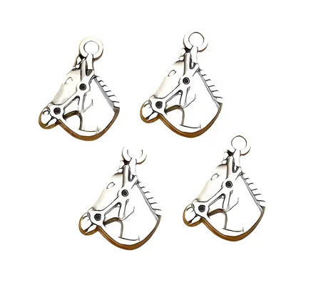 Horse Head Metal Charms x 4