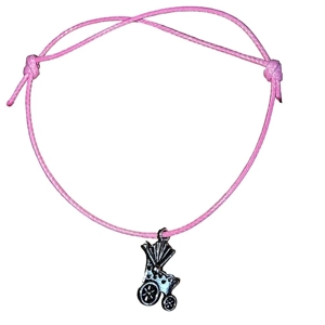 Baby Pram Charm Adjustable Friendship Bracelet