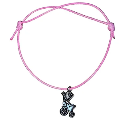 Baby Pram Charm Adjustable Friendship Bracelet
