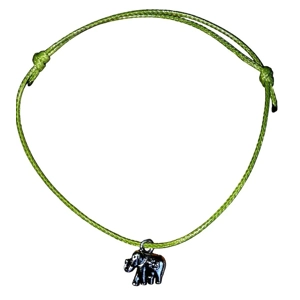 Elephant Adjustable Friendship Bracelet, Waxed cord, Various colours, Great gift