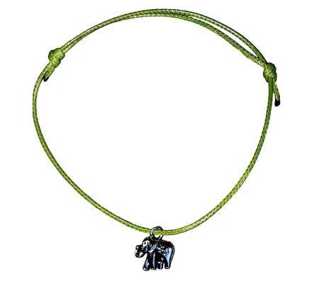 Elephant Adjustable Friendship Bracelet, Waxed cord, Various colours, Great gift