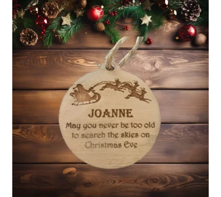Wooden Personalised Christmas Eve Bauble