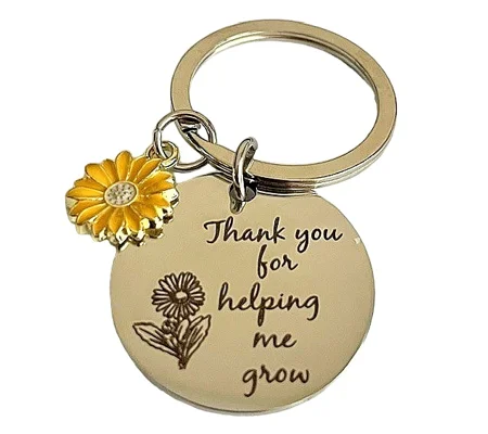 Keyring - "Thankyou for helping me grow" Great end of term, Teacher gift. Keyfob