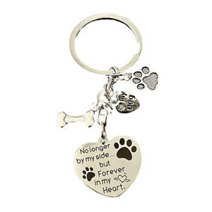 No longer by my side, but Forever in my heart pet keyring