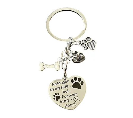 No longer by my side, but Forever in my heart pet keyring