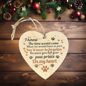 Dog Memorial Christmas Heart Bauble