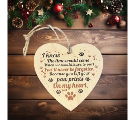 Dog Memorial Christmas Heart Bauble
