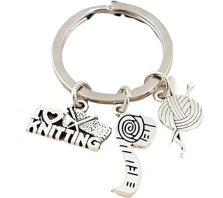 I Love Knitting Themed Keyring