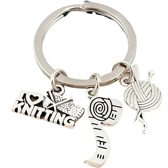 I Love Knitting Keyring