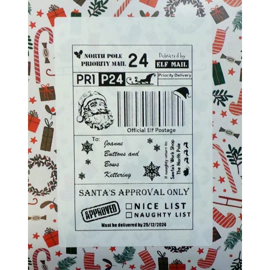 Personalised Santa Claus Novelty Christmas Postage Shipping Labels