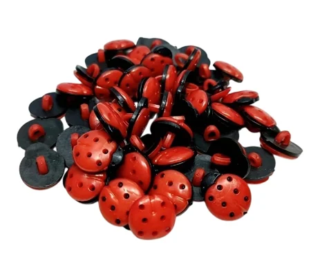 4 x Ladybird or Ladybug Buttons