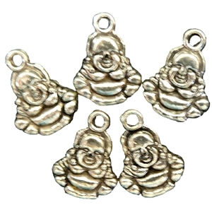 Sitting Buddha Metal Charms x 5