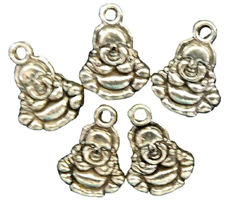 Sitting Buddha Metal Charms x 5