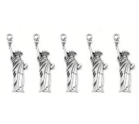 5 x Statue of Liberty Metal Charms