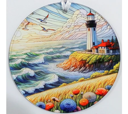 Lighthouse Sea View Suncatcher 14cm